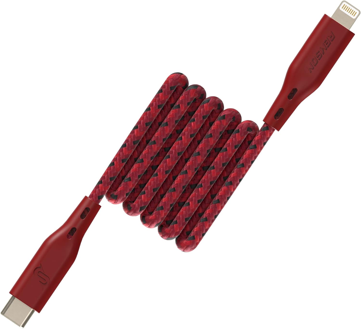 【Apple MFi Certified】Remson Rapid-Link Nylon Braided Cable USB-C to Lightning Cable PD Fast Charge & Data Sync Compatible with iPhone 13 Pro/13 Pro Max/ 12/12 Pro Max/SE/XS Max iPad and iPod 2M (Red)