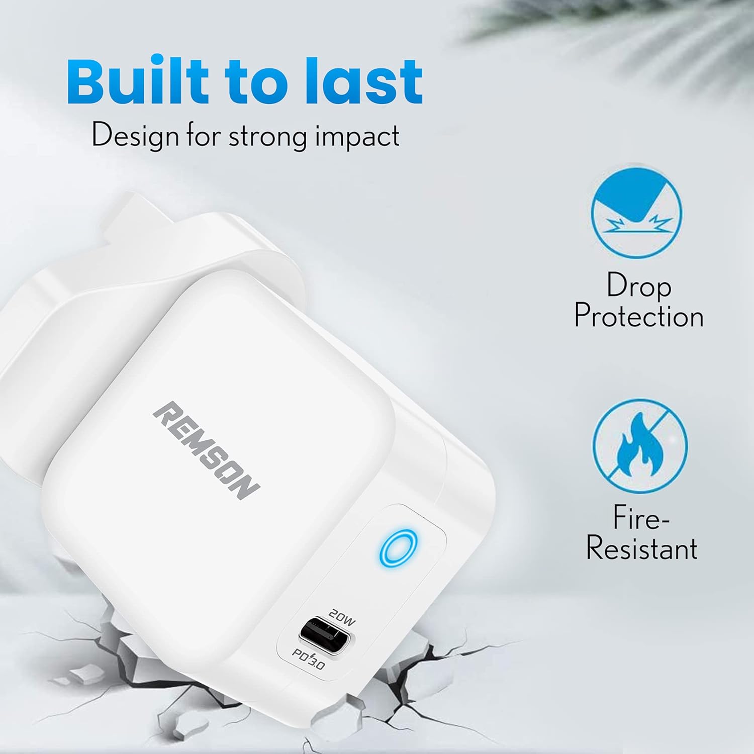 【Apple MFi Certified】Remson Duo Pack iPhone 20W PD Wall Charger with MFi USB-C to Lightning Cable Charging Adapter - White