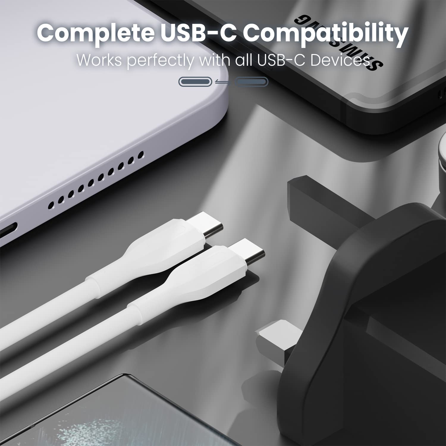 Moxedo Lite USB-C to Lightning Fast Charging Cable 1M Compatible for iPhone 14/14 Plus/14 Pro/14 Pro Max iPhone 13/12 Series iPhone SE 2022/11/XR/XS Max - White