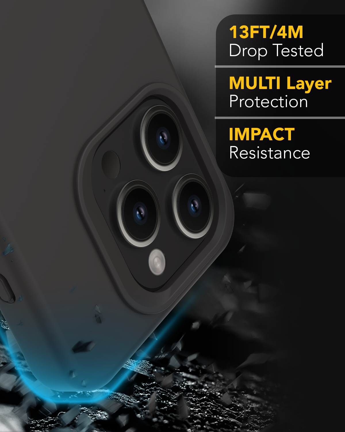 جراب Remson Mag-X المغناطيسي الهجين الواقي المصنوع من السيليكون بدرجة عسكرية متوافق مع iPhone 15 Pro Max مقاس 6.7 بوصات - أسود 