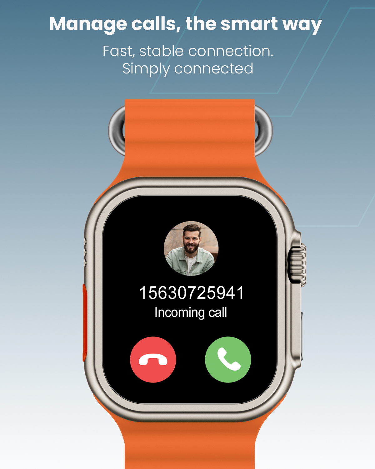 Moxedo Lexor Smart Watch for Android & iOS with 1.71" Super HD AMOLED Display Wireless Charging, Bluetooth Calling, Chat GPT, 100+ Sports Modes, Fitness & Health Tracker, IP67 Waterproof (Orange)