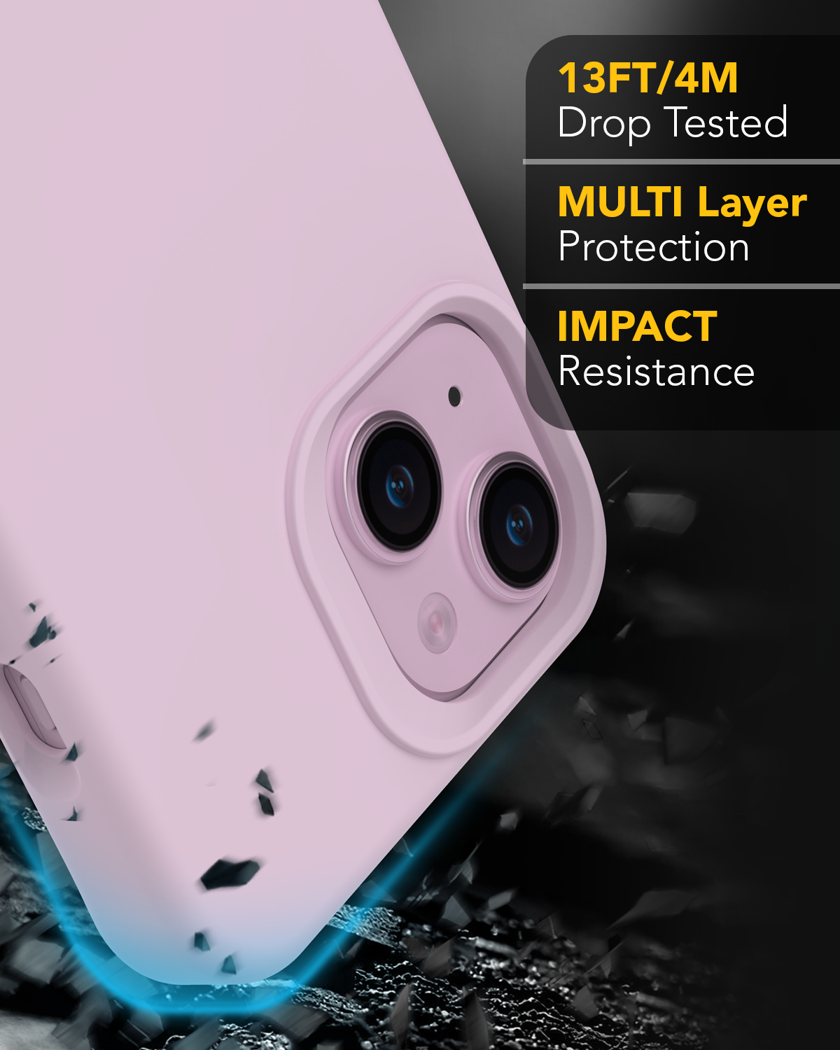 جراب Remson Mag-X المغناطيسي الهجين الواقي المصنوع من السيليكون، حماية عسكرية متوافقة مع iPhone 15 6.1 بوصة - وردي 