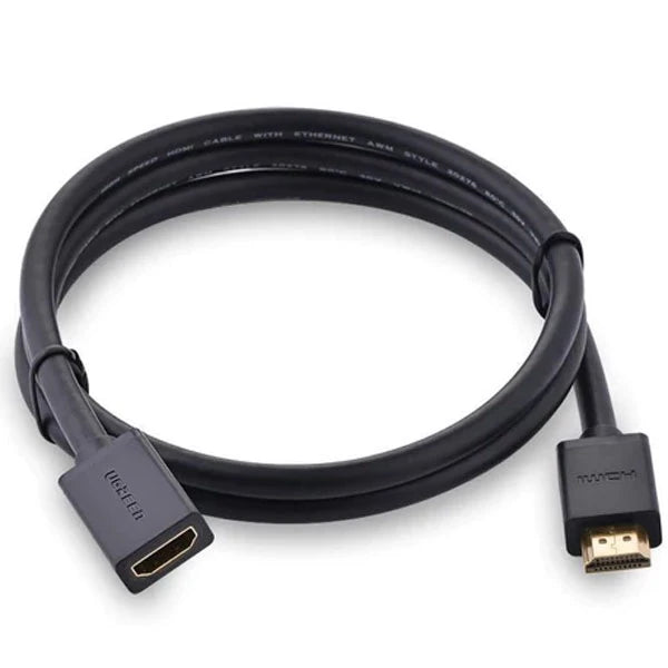 UGREEN كابل HDMI ذكر إلى HDMI أنثى HD107 Full HD 3D بطول 0.5 متر - أسود