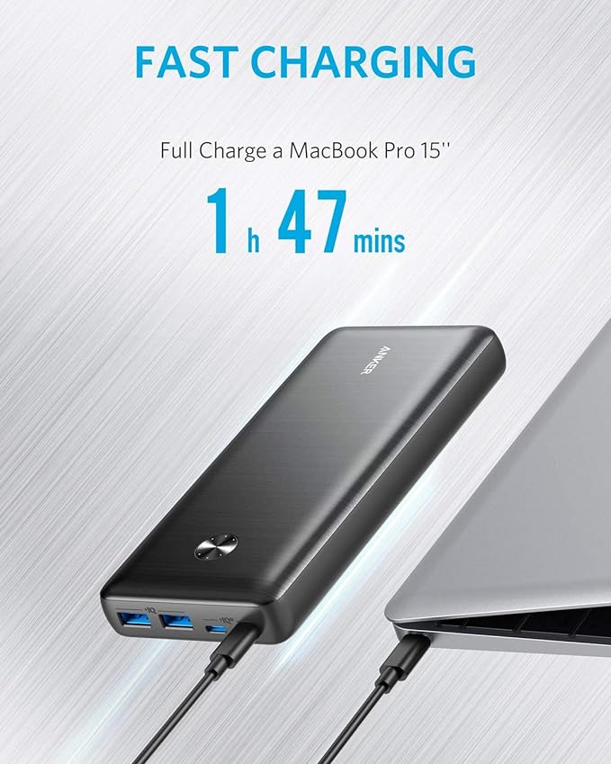 Anker Power Core III Elite 26000mAh 87W PD Portable Charger for Laptops – Black