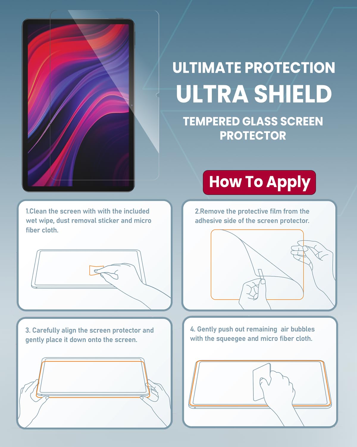 Moxedo Ultra Shield Tempered Glass Screen Protector HD Clear 9H Hardness Micro Curved Edges with Installation Guide (Clear, MatePad 11)