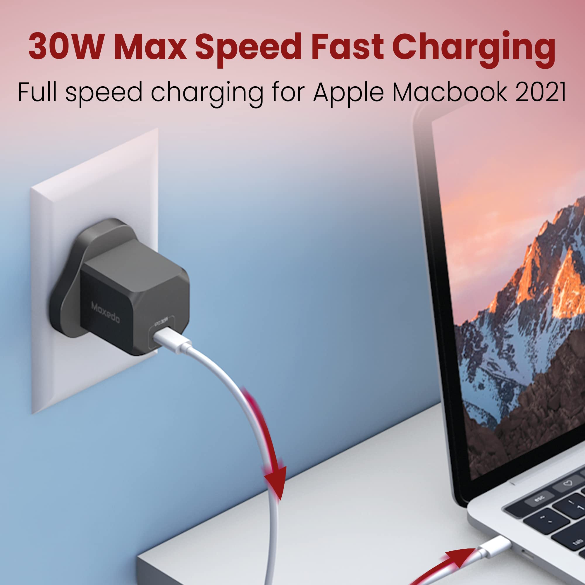 Moxedo 30W PD 3.0 GaN Charger PPS QC 3.0 USB-C - Black