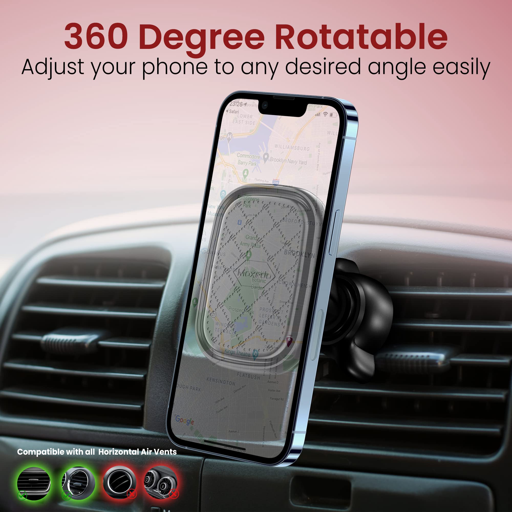 Moxedo Magnetic Air Vent Car Phone Holder 360 Rotatable