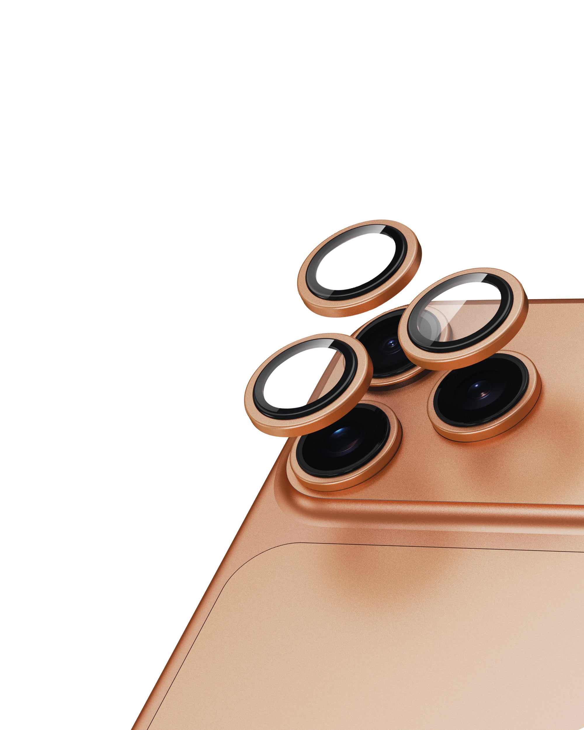 Moxedo Camera Lens Protector for iPhone 17 Pro 6.3”/ iPhone 17 Pro Max 6.9” 9H Tempered Glass Aluminum Alloy Individual Ring Camera Lens Cover Protector with Easy Installation Tool– Orange
