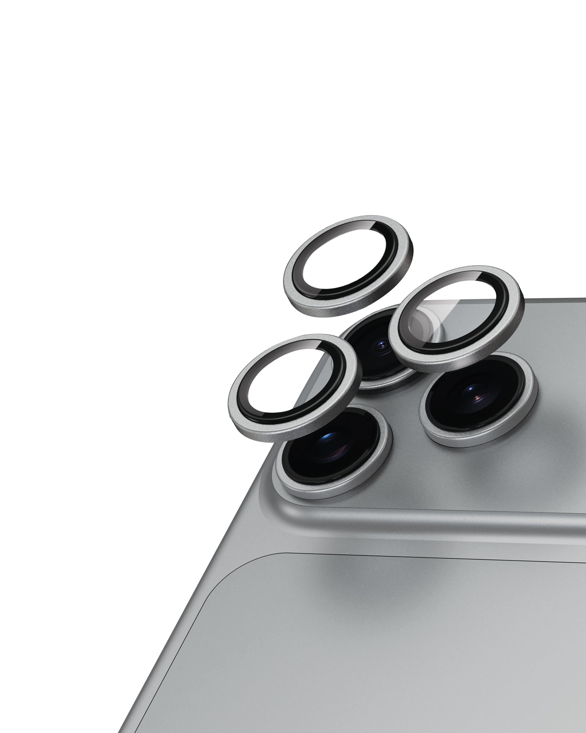 Moxedo Camera Lens Protector for iPhone 17 Pro 6.3”/ iPhone 17 Pro Max 6.9” 9H Tempered Glass Aluminum Alloy Individual Ring Camera Lens Cover Protector with Easy Installation Tool– Titanium