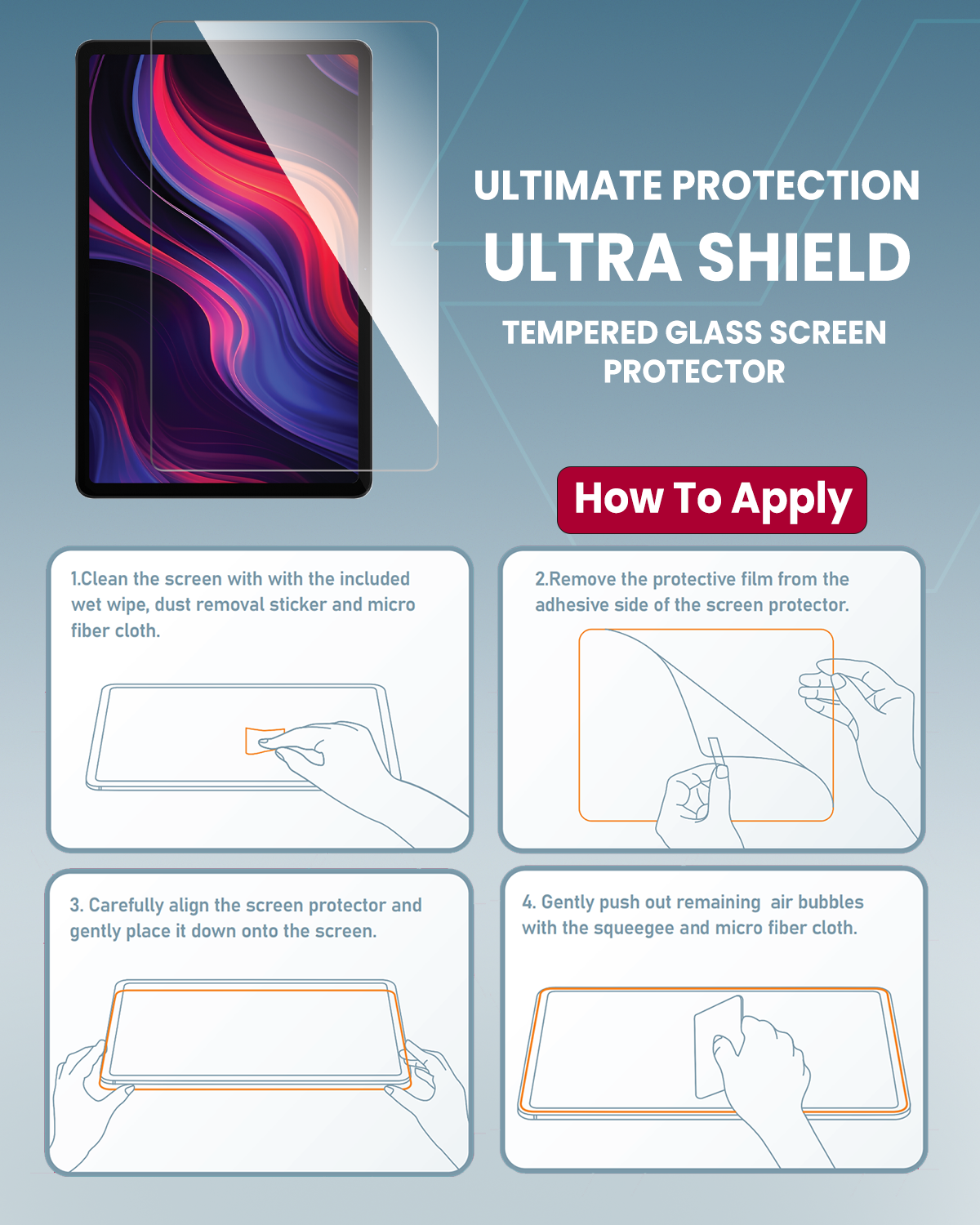 Moxedo Ultra Shield Tempered Glass Screen Protector - HD Clear 9H Hardness for  Honor Pad X9