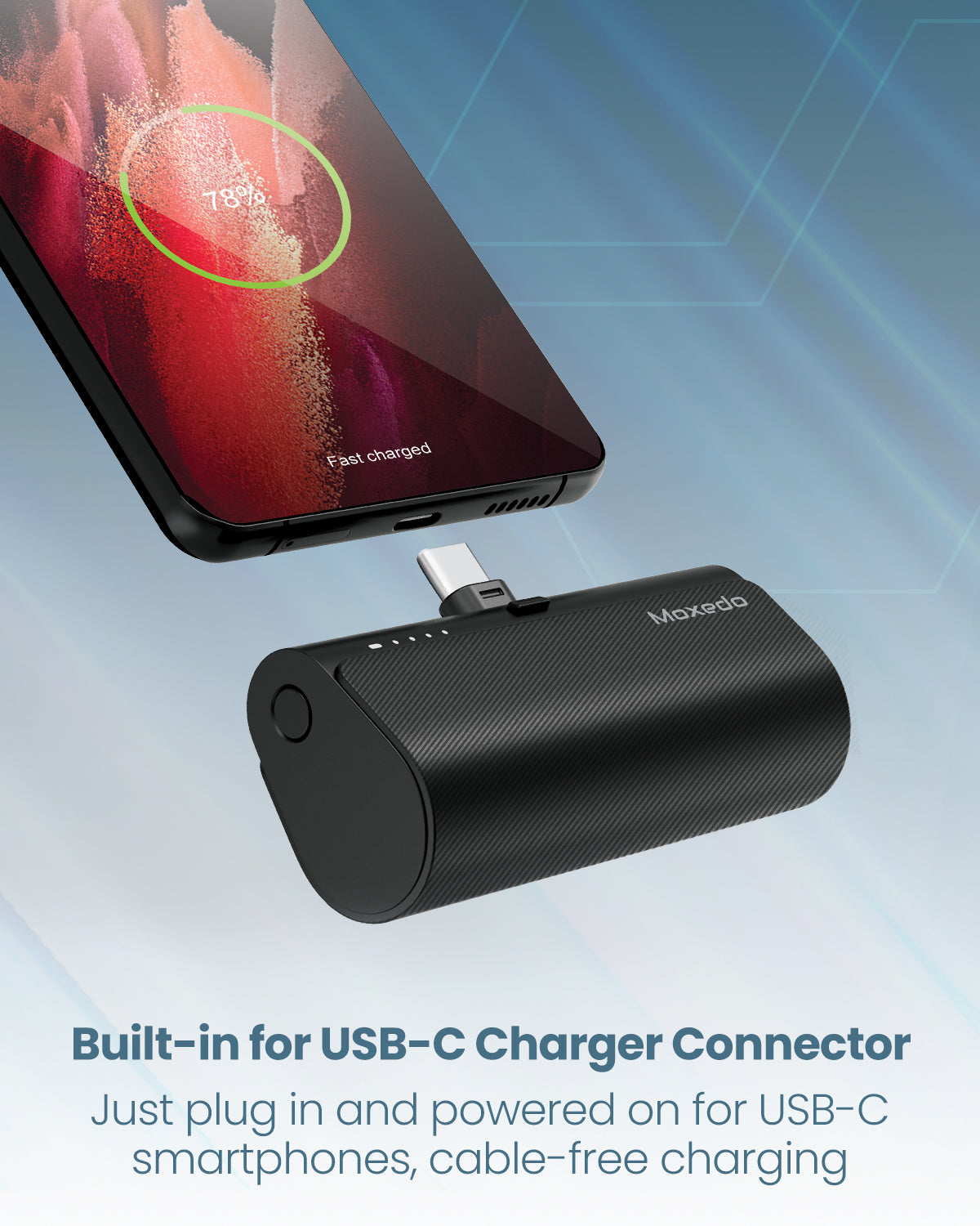 Moxedo 3 in 1 5000 mAh USB-C Connector Power Bank 20W PD with Charging Docking Station Portable Charger