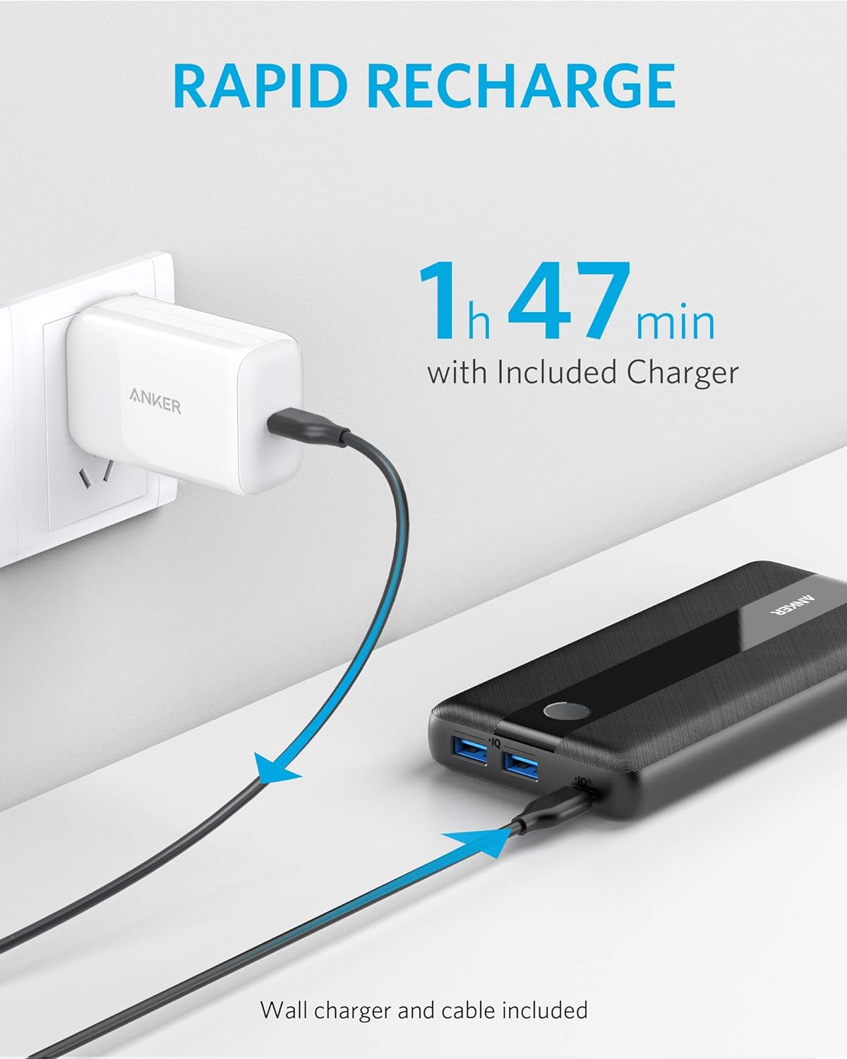 Anker Portable Charger, PowerCore III Elite 19200 60W Power Bank Bundle with 65W PD Wall Charger for USB C - Black