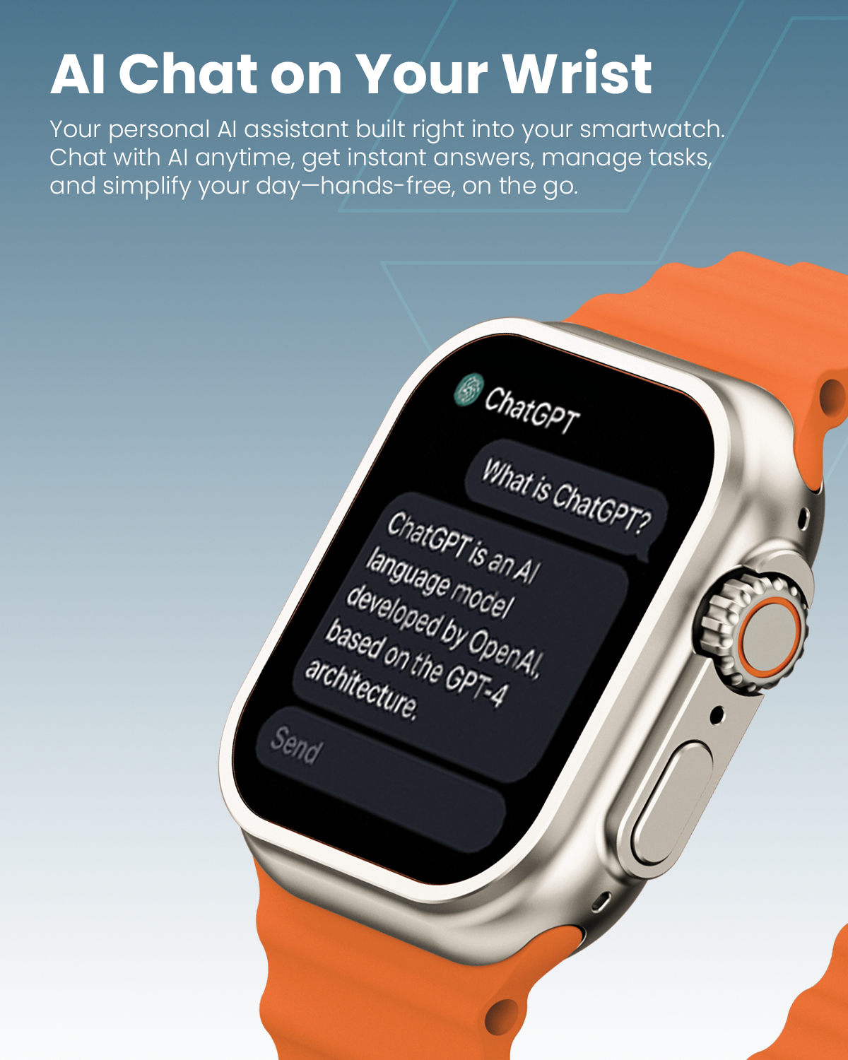 Moxedo Lexor Smart Watch for Android & iOS with 1.71" Super HD AMOLED Display Wireless Charging, Bluetooth Calling, Chat GPT, 100+ Sports Modes, Fitness & Health Tracker, IP67 Waterproof (Orange)