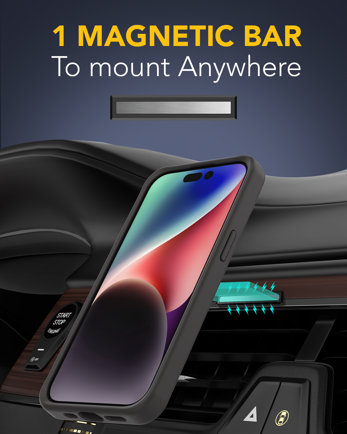 Remson Mag-X Magnetic Hybrid Protective Silicone Case Military Grade Protection Compatible for iPhone 15 6.1 inches - Black