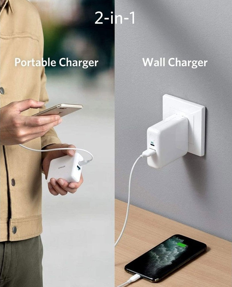 Anker PowerCore III Fusion 5000mah PowerBank/ Wall Charger - White