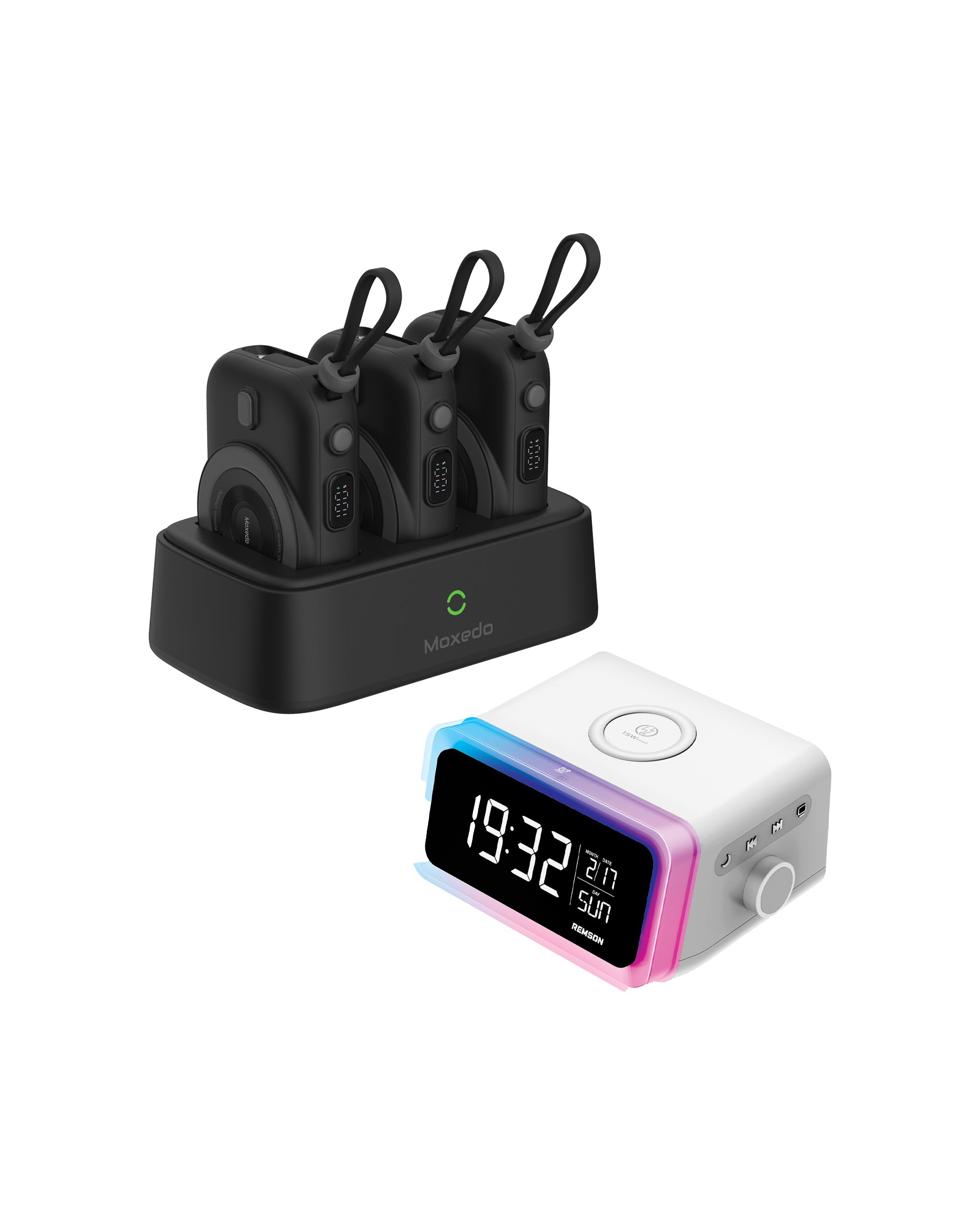 Moxedo DOCKING STATION 3x10000mAH  + Remson OMNI DIGITAL CLOCK - Offer PBH035-DS+DCS11