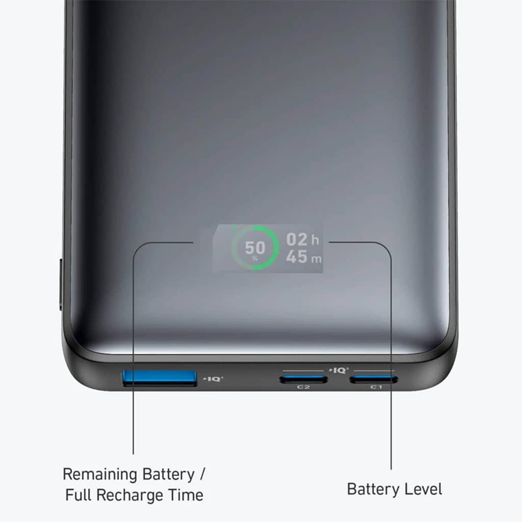 Anker 533 Power Bank (10,000mAh 3-Port With 25W) Ultra-Fast Charging - Black