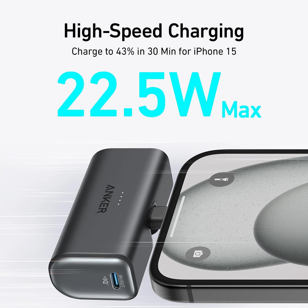 Anker Nano Power Bank with (22.5W Built-in USB-C Connector)