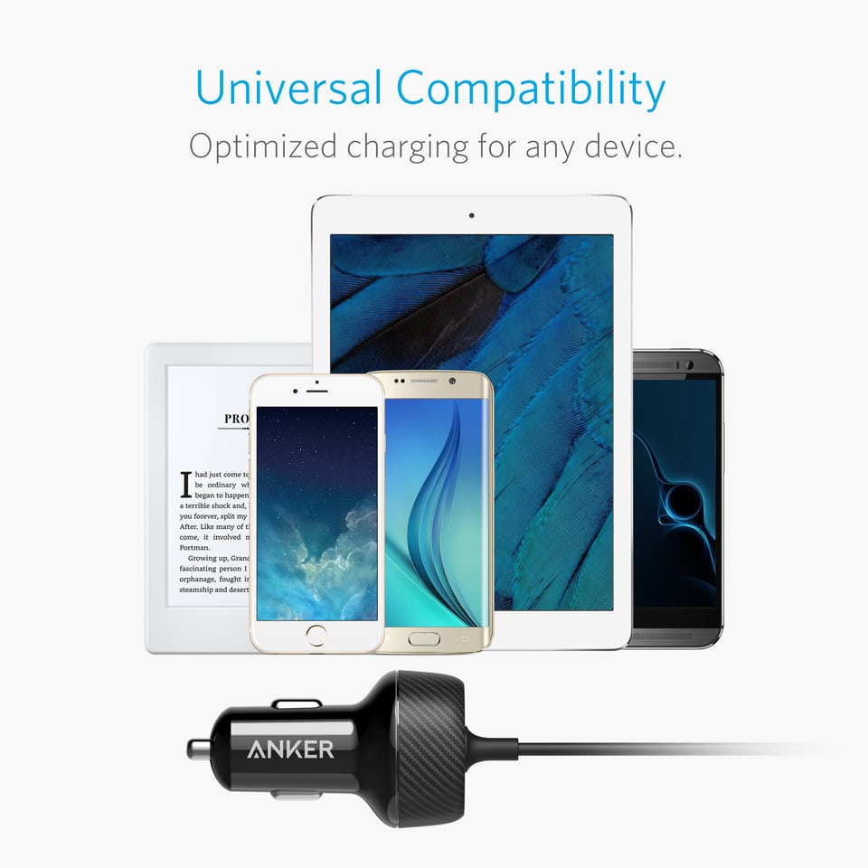 Anker PowerDrive 2 Elite with Lightning Connector - Black