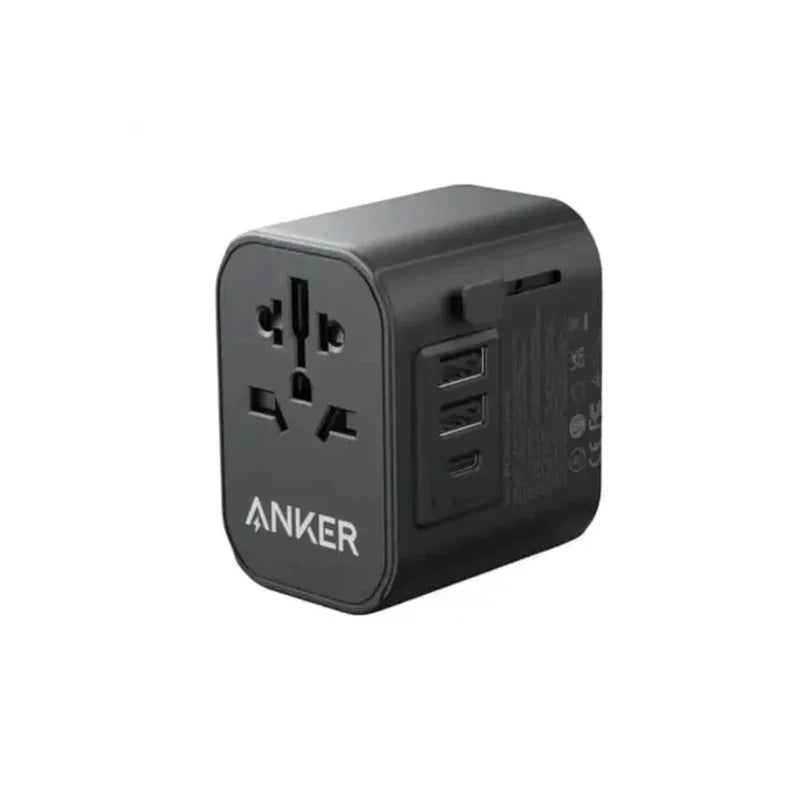 Anker 312 PowerExtend 4 in 1 (30W) Wall Charger with Travel Plug, 1-Ports USB-C, 2-Ports USB-A, Wall Plug, Outlet Extender - Black