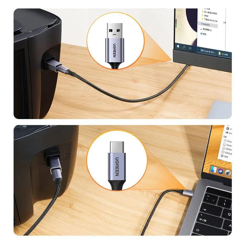 UGREEN adapter USB Type C - USB Type B gray (US382)