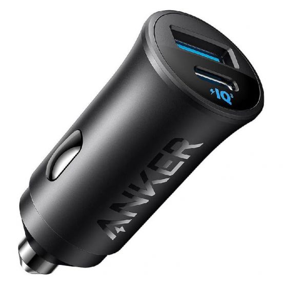 Anker Car Charger (30W, 2 Ports) Ultra-Compact Dual Port - Black