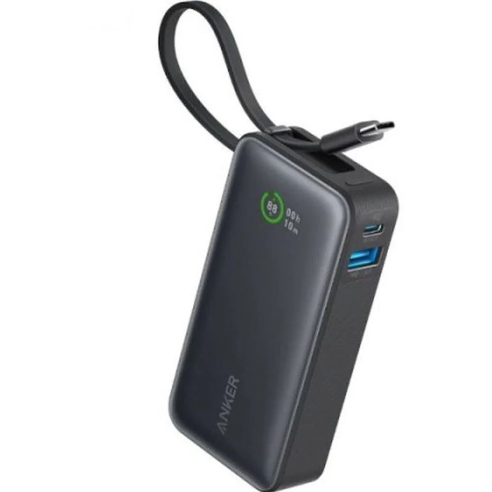 Anker Nano 10K (30W) Power Bank with Built-In USB-C Cable - Black