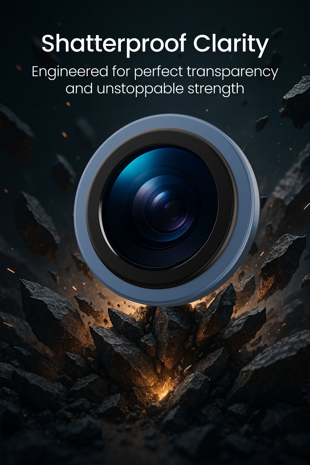 Moxedo Camera Lens Protector for iPhone 17 Pro 6.3”/ iPhone 17 Pro Max 6.9” 9H Tempered Glass Aluminum Alloy Individual Ring Camera Lens Cover Protector with Easy Installation Tool– Blue