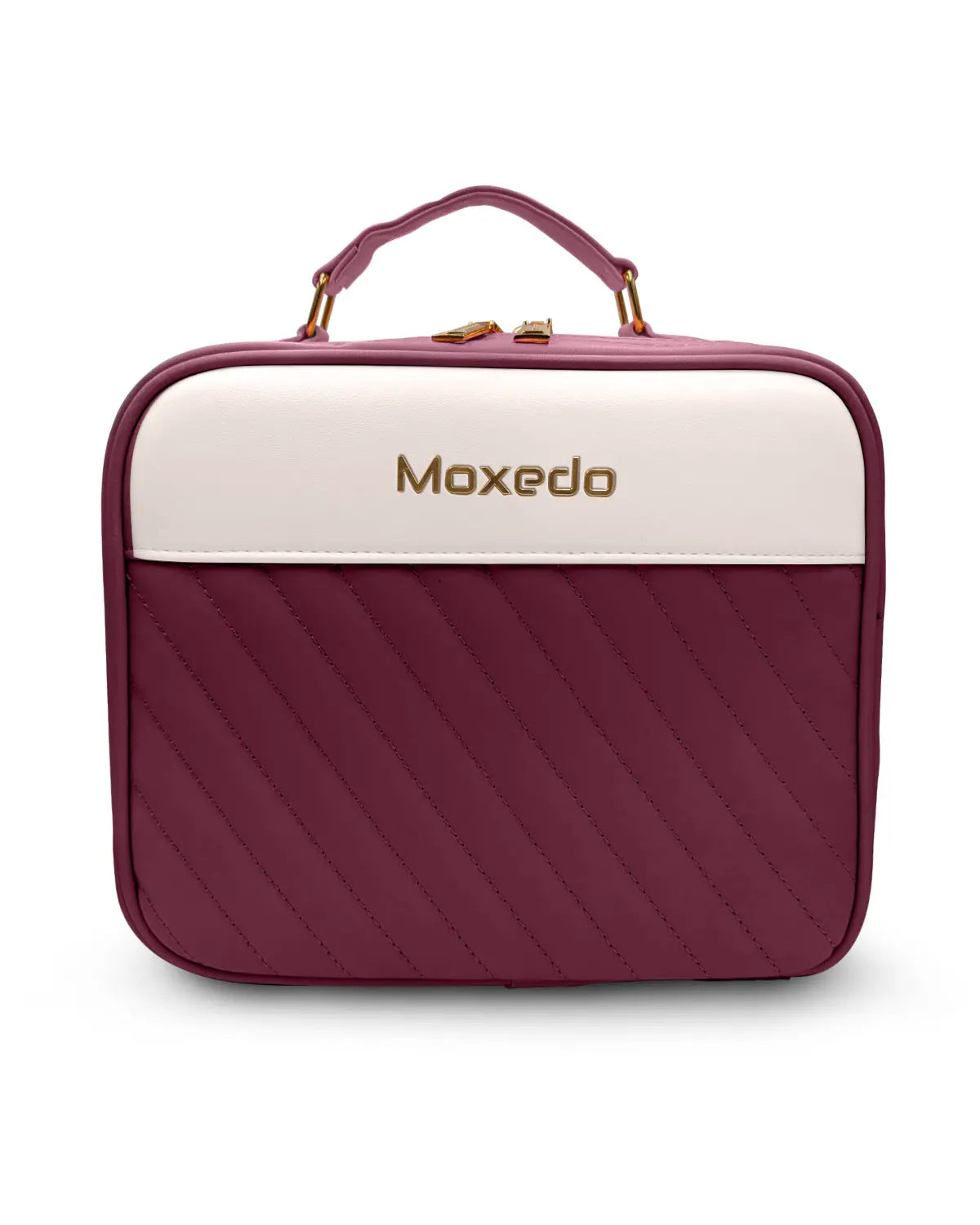 Moxedo 2 in 1 Portable Make-up Bag with Built-in LED Lighting Mirror (Maroon)