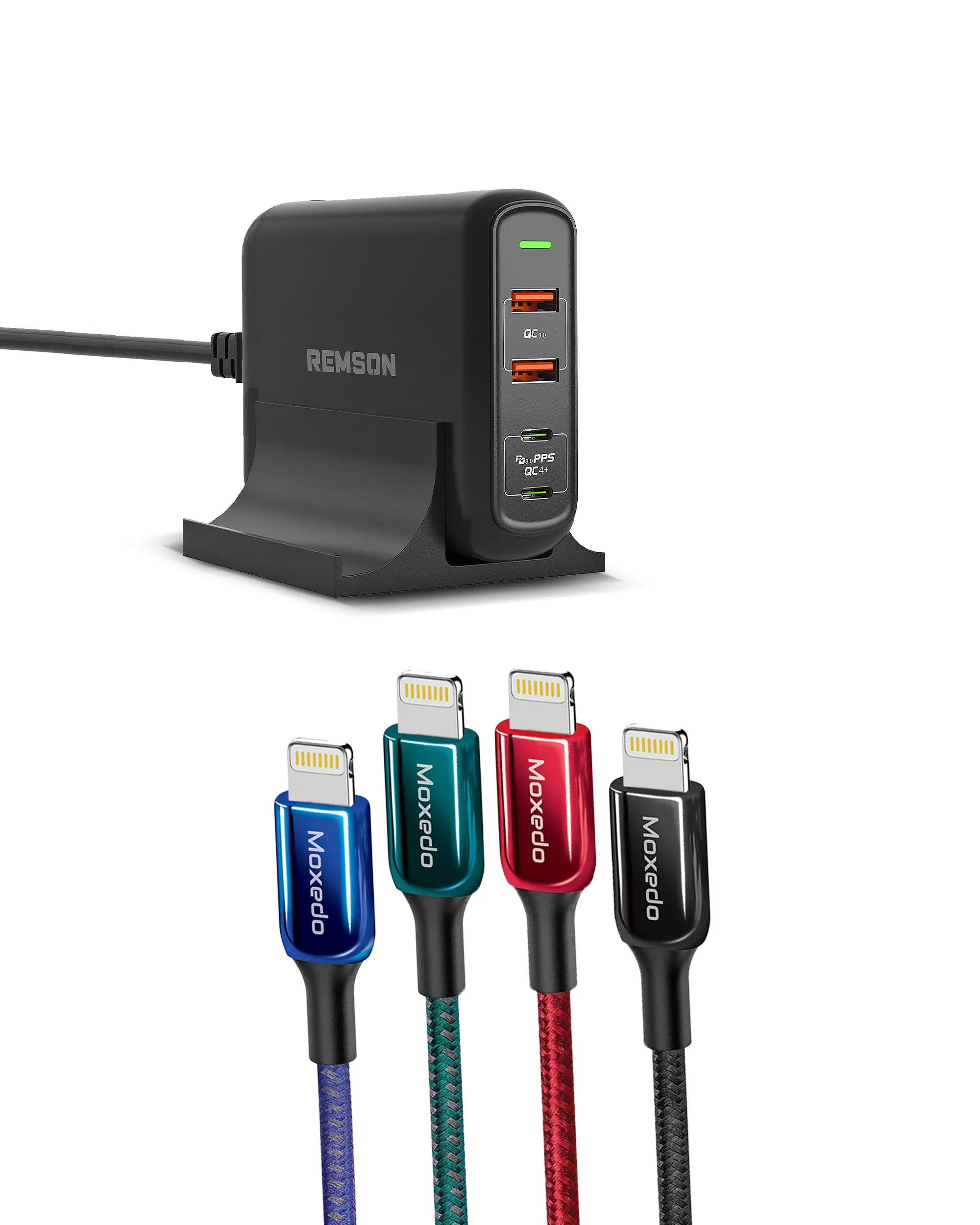 Remson 150W Turbo Docking Station Adapter + Moxedo 4-in-1 Cavox Cables - Offer PC033+NC040 TECHVERGE