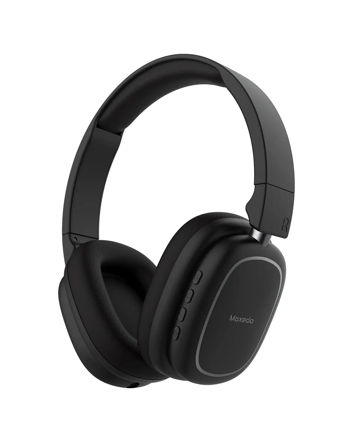 Moxedo Rave Bass Wireless ANC Headphone 42dB Active Noise Cancelling Over-Ear Headphone Dual Powered - Black