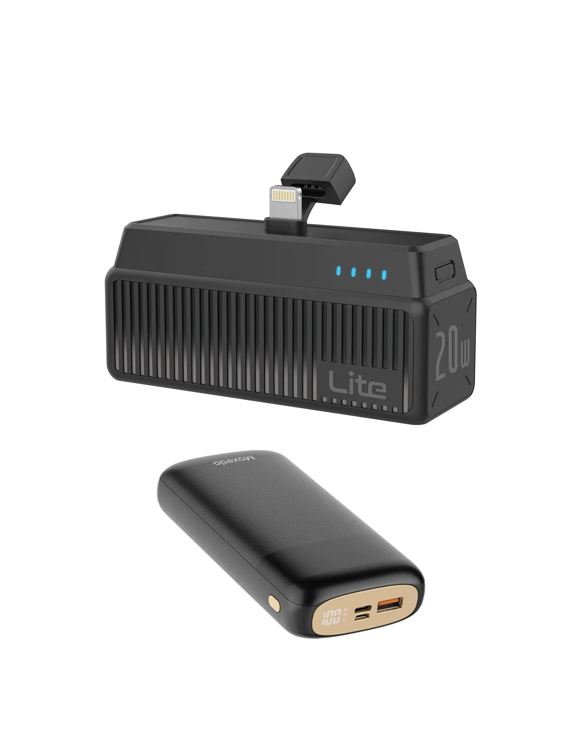 Moxedo Powerbank Combo - 5000mAh 20W with Lightning connector + Porta-Go 20000mAh 20W multiport powerbanks - Offer CPB030/WPB013 TECHVERGE