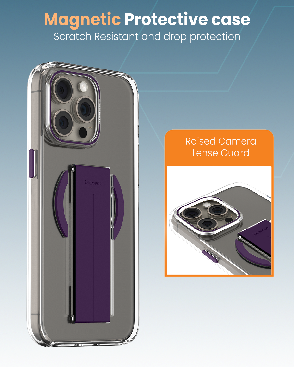 Moxedo Magnetic Case for iPhone 15 Pro Stylish & Protective Purple