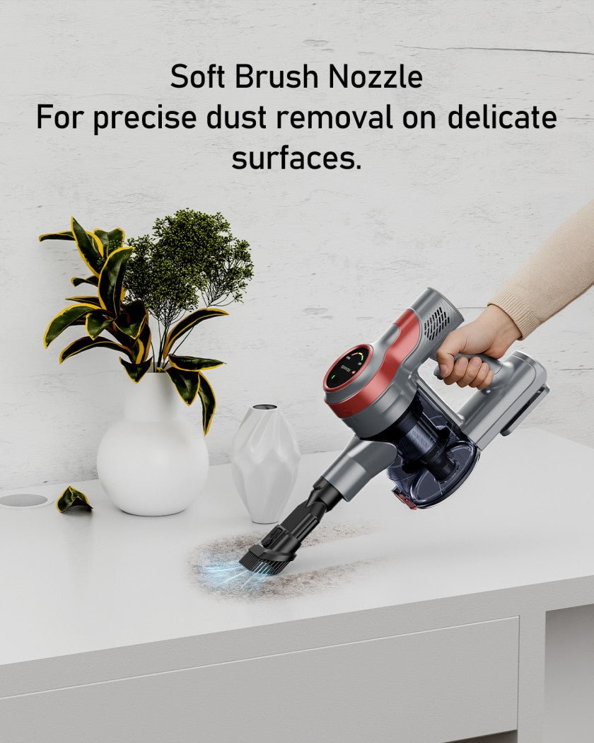 Moxedo Cordless Vacuum Cleaner 30KPa ,3 Speed Modes ,400W BLDC Motor, LED Display Stick Vacuum with Built-in Flashlight Free Standing Design for Car Home Carpet Hardwood Floor