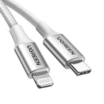 Ugreen Lightning To Type-C 2.0 Male Cable - 1M (Silver) (US304/70523)