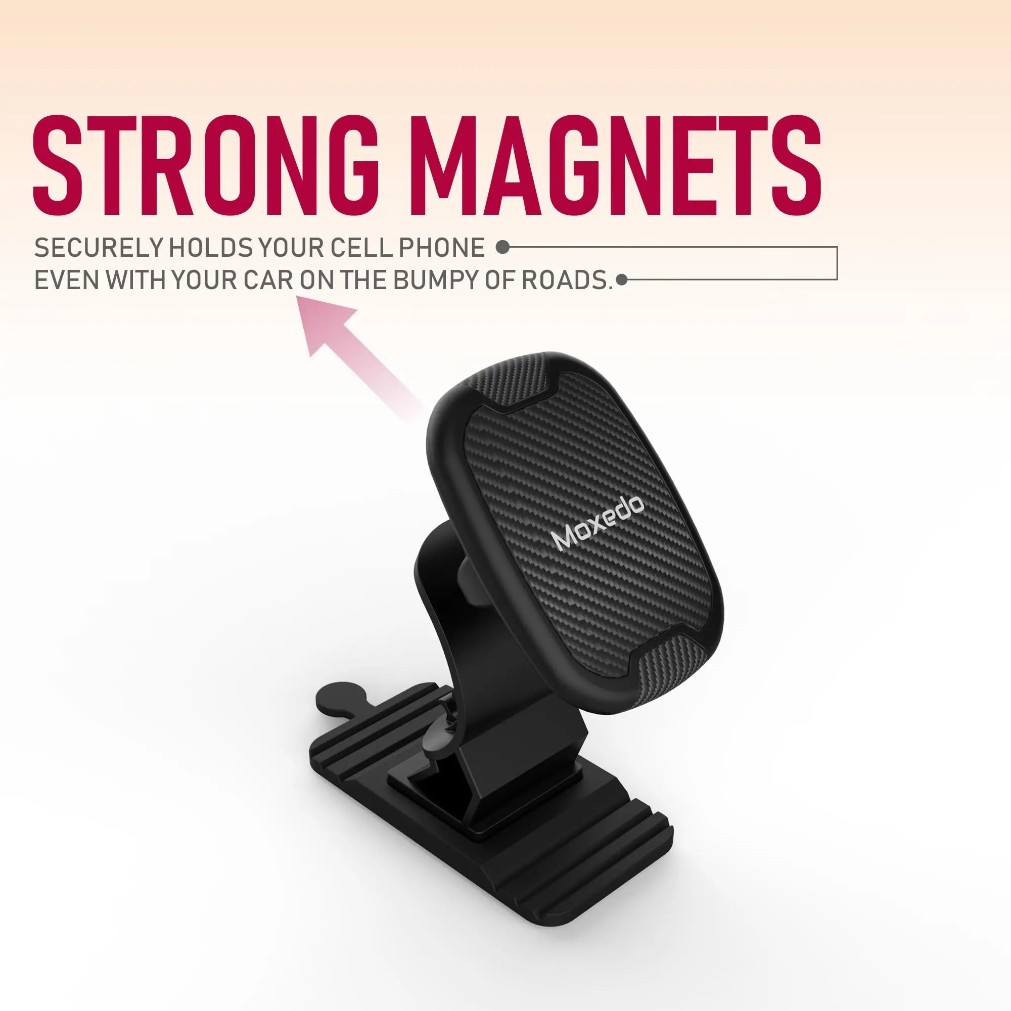 Moxedo Magnetic Car Mount Dash Phone Holder 360° Rotation One Hand Operation