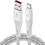 Moxedo Velox Nylon USB-A To Lightning Fast Charge & Data Sync Braided Cable 3.0m - White