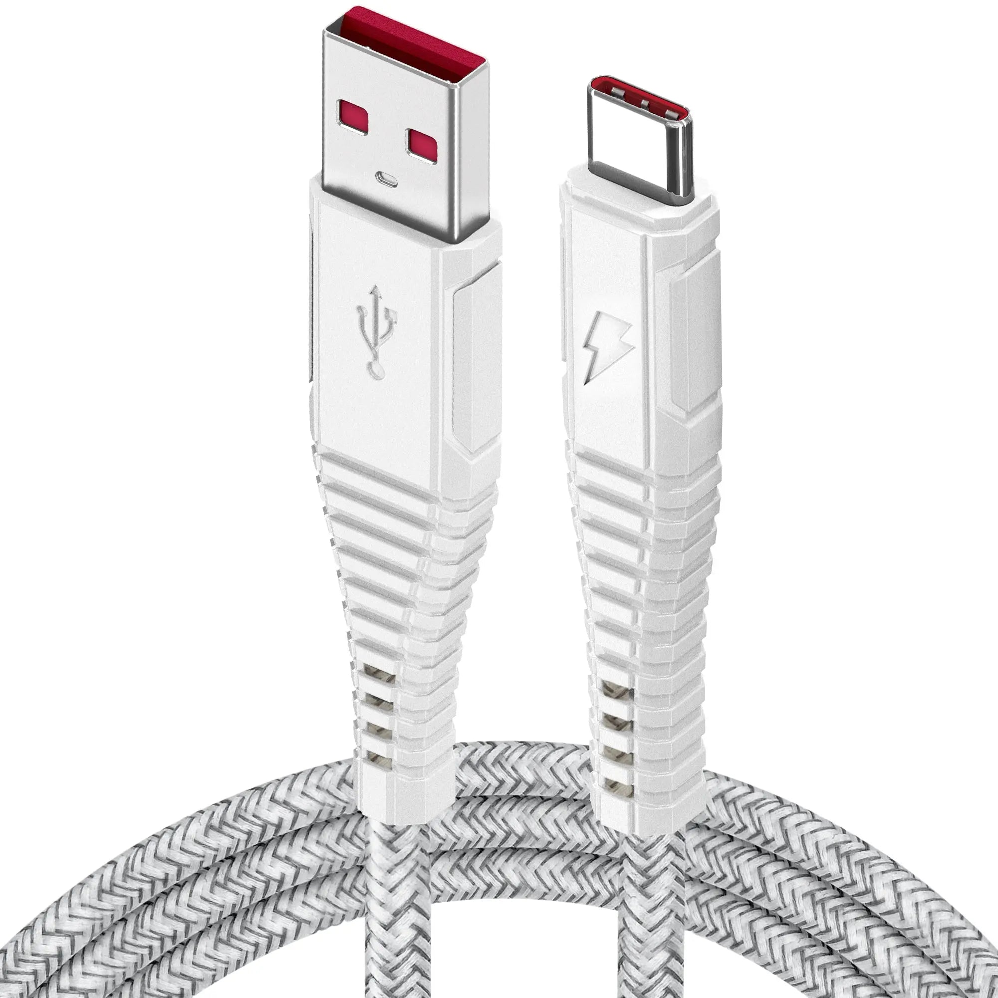 Moxedo Velox Nylon USB-A To USB-C Fast Charge & Data Sync Braided Cable 1.2m - White