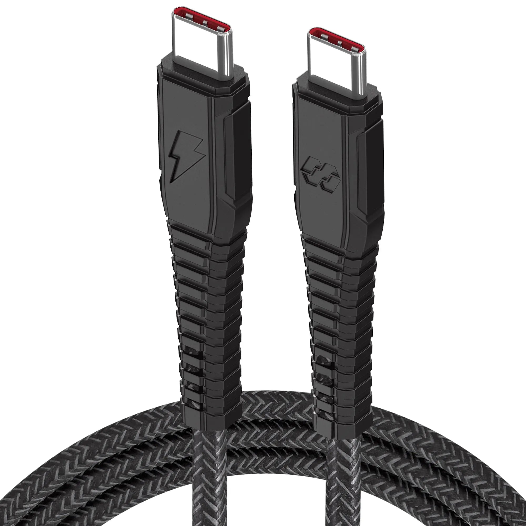 Moxedo Velox Nylon Braided Cable USB-C to USB-C Cable Fast Charge & Data Sync 0.3m - Black