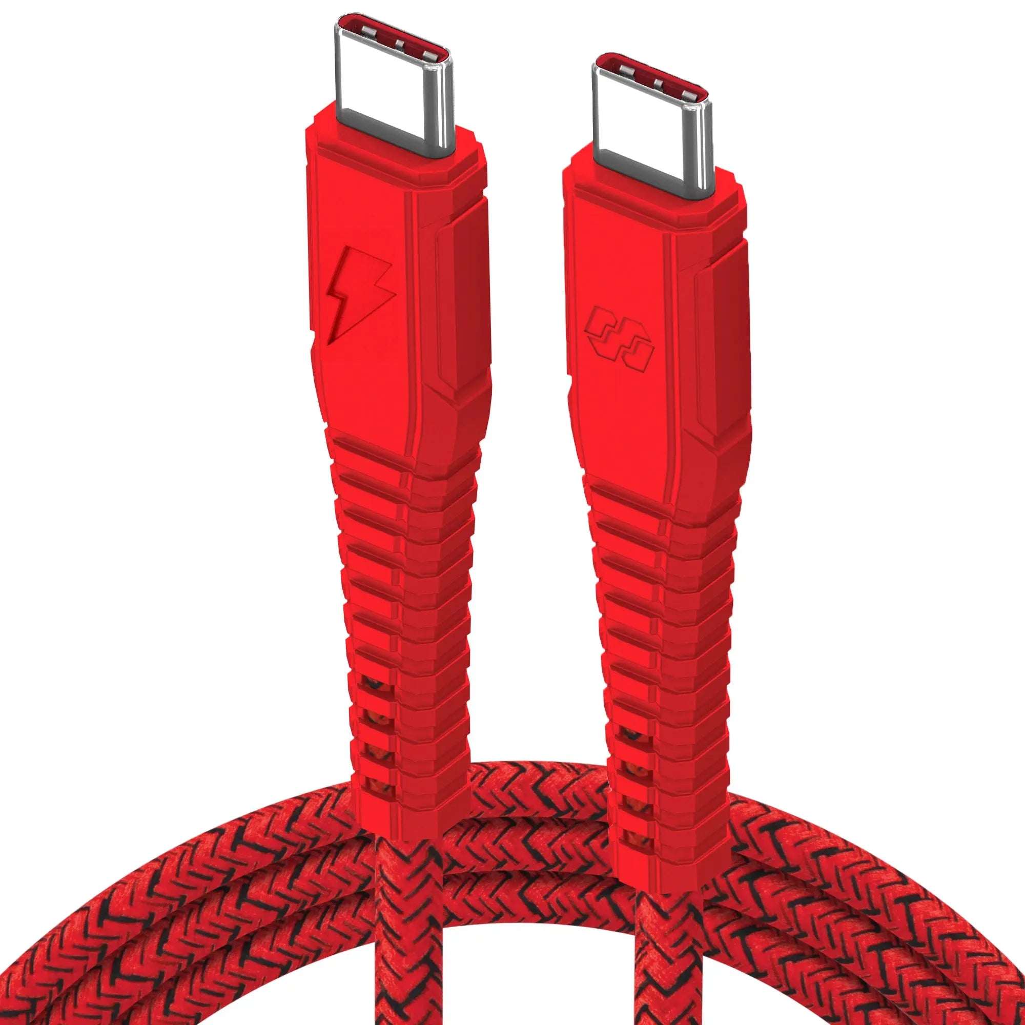 Moxedo Velox Nylon Braided Cable USB-C to USB-C Cable Fast Charge & Data Sync 2.0m - Red