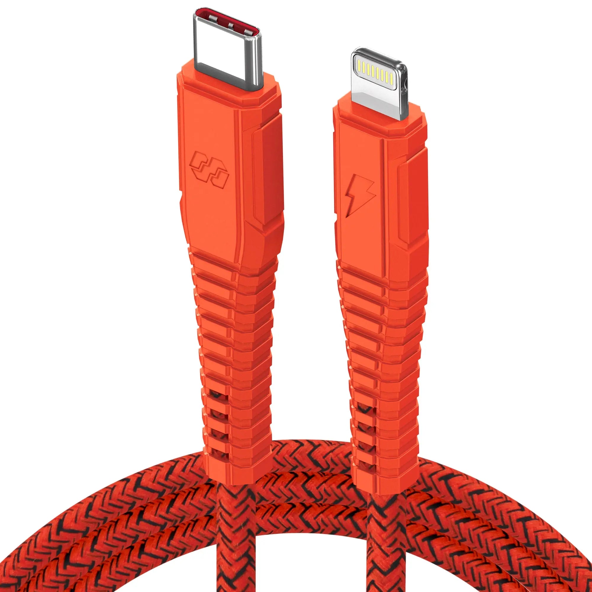 Moxedo Velox Nylon USB-C to Lightning Fast Charge & Data Sync Braided Cable 1.2m - Orange