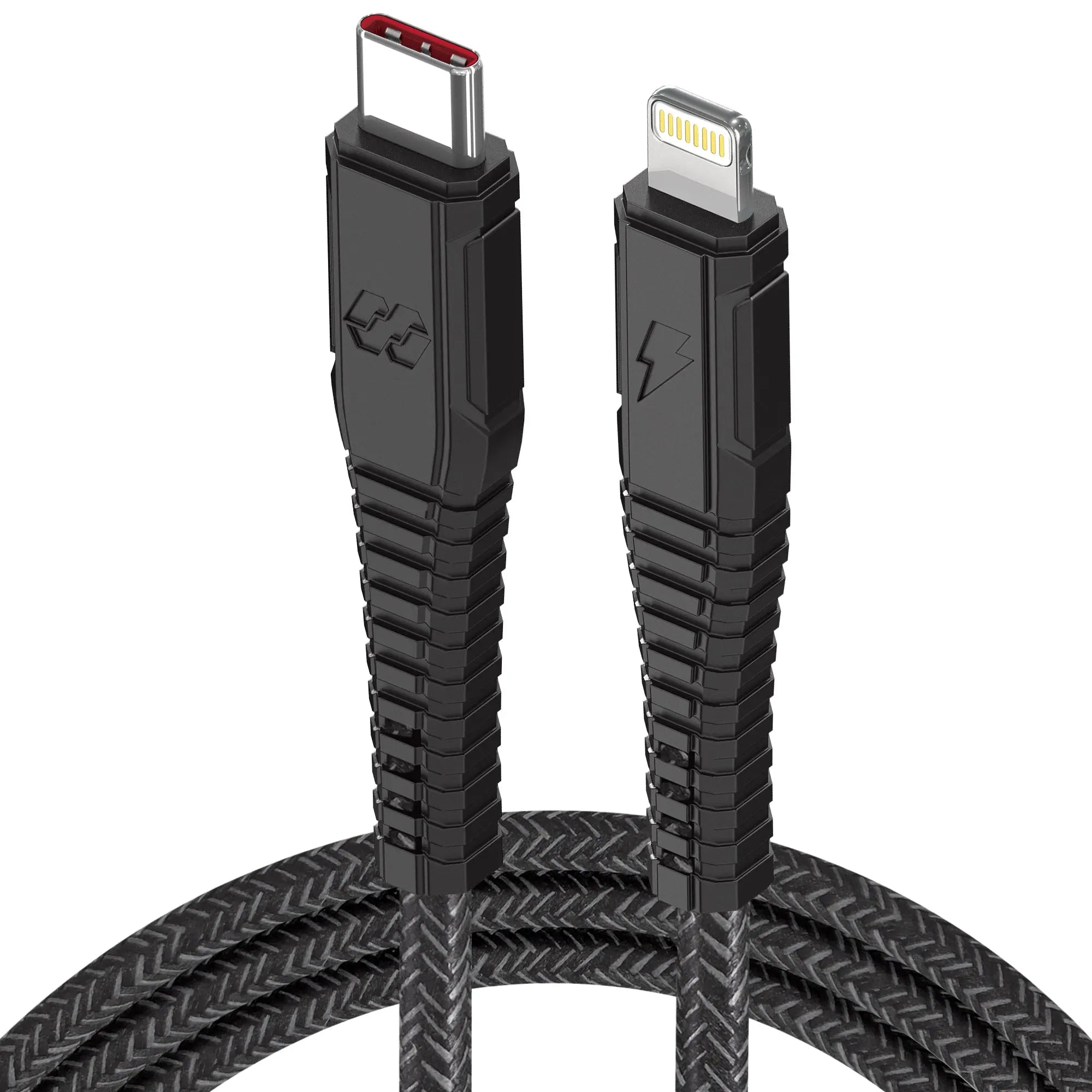 Moxedo Velox Nylon USB-C to Lightning Fast Charge & Data Sync Braided Cable 2.0m - Black