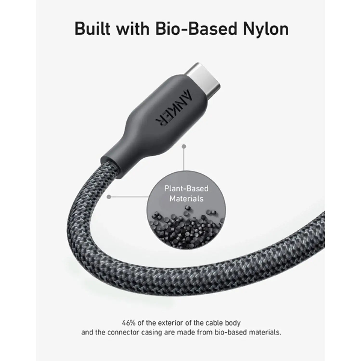 Anker 542 USB-C to Lightning Cable (6ft /1.8m ,Bio-Nylon) - Black