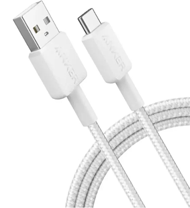 Anker 322 USB-A to USB-C Cable (3ft/0.9m Braided) - White