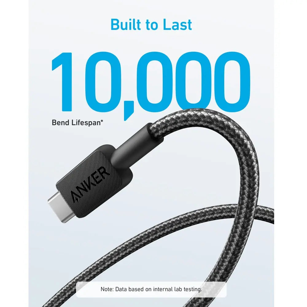 Anker 322 USB-A to USB-C Cable (3ft /0.9m Braided) - Black