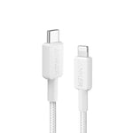 Anker 322 USB-C to Lightning Cable (3ft/0.9m Braided) - White