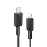 كابل Anker 322 USB-C إلى Lightning (مضفر بطول 3 أقدام/0.9 متر) - أسود