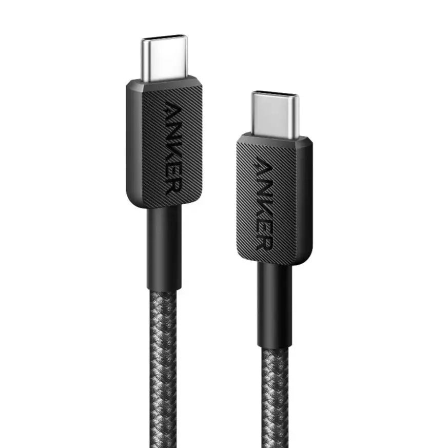 Anker 322 - USB-C to USB-C Cable 60W (3ft/0.9m Braided) -  Black