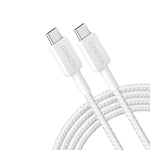 Anker 322 USB-C to USB-C Cable 60W (6ft/1.8m Braided)  - White