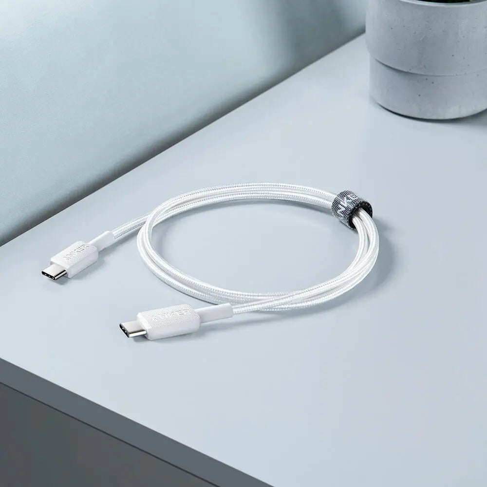 Anker 322 USB-C to USB-C Cable 60W (3ft/0.9m Braided) - White